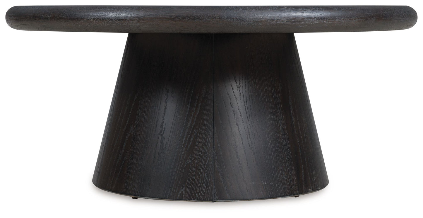 Bracken - French Black - Round Cocktail Table - Hornell Furniture Outlet