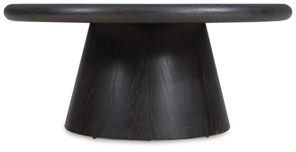 Bracken - French Black - Round Cocktail Table - Hornell Furniture Outlet