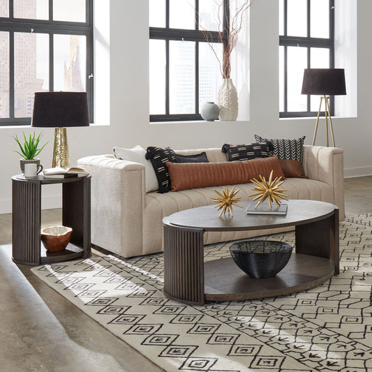 City View - Oval Cocktail Table - Coffee Bean - Hornell Furniture Outlet