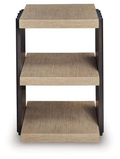 Rylandyn - Rectangular End Table - Black / Light Brown - Hornell Furniture Outlet