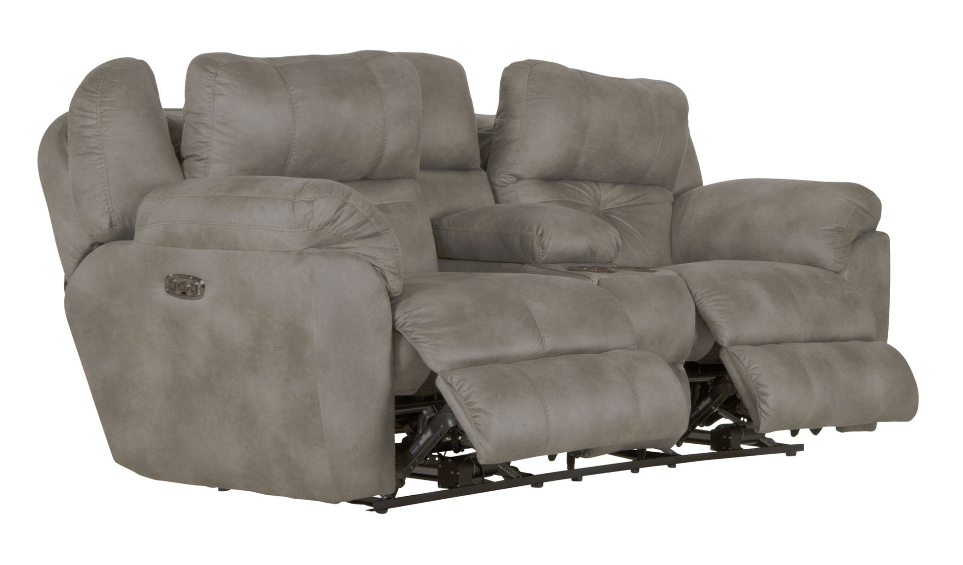 Ferrington - Power Lay Flat Reclining Console Loveseat with Power Adjustable Headrest & Lumbar - Hornell Furniture Outlet