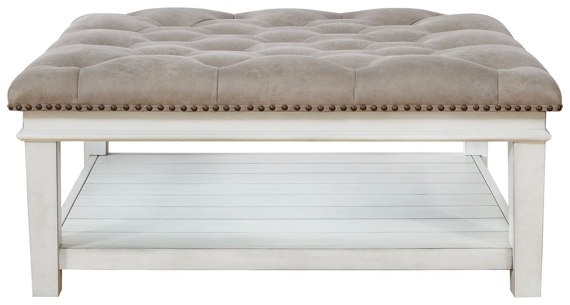 Kanwyn - Whitewash - Uph Ottoman Cocktail Table - Hornell Furniture Outlet