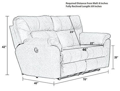 Hollins - Power Reclining Loveseat - Coffee - Hornell Furniture Outlet