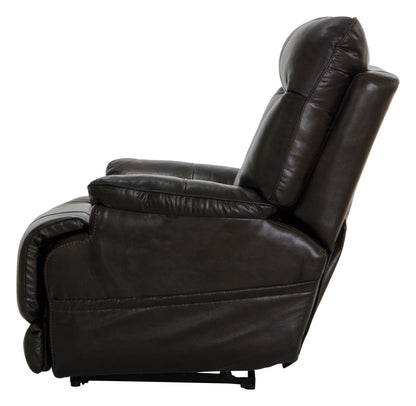 Naples - Power Lay Flat Recliner With Extended Ottoman - Chocolate - Hornell Furniture Outlet