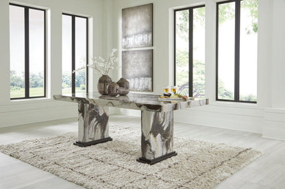 Jeshina - Dining Table - Dark Brown / Beige - Hornell Furniture Outlet