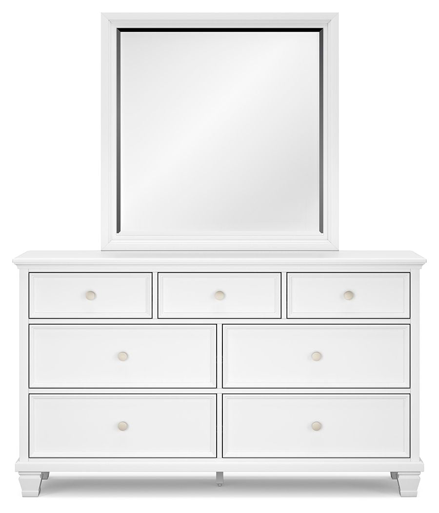 Fortman - White - Dresser And Mirror - Hornell Furniture Outlet