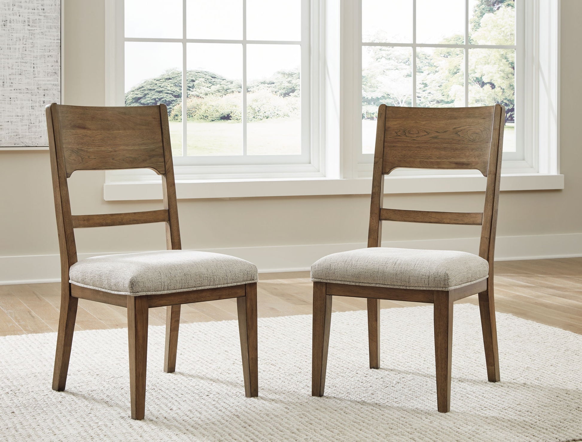 Cabalynn - Oatmeal / Light Brown - Dining Uph Side Chair (Set of 2) - Hornell Furniture Outlet