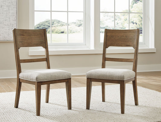 Cabalynn - Oatmeal / Light Brown - Dining Uph Side Chair (Set of 2) - Hornell Furniture Outlet