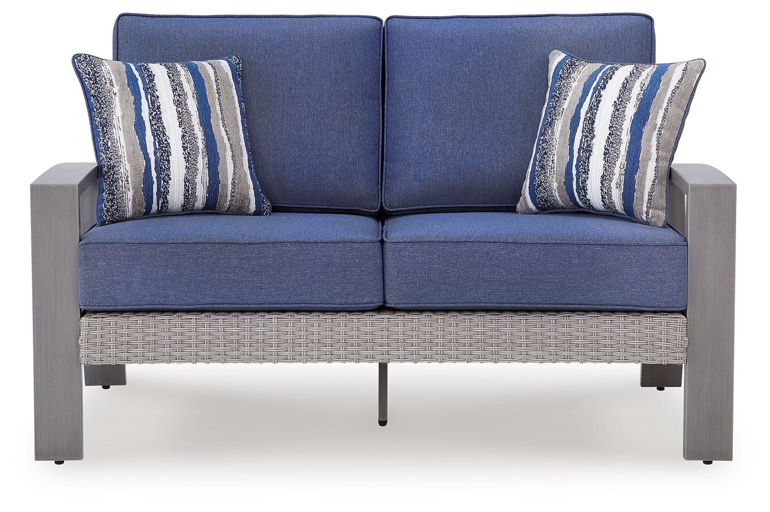 Half Moon Beach - Loveseat With Cushion - Blue / Gray - Hornell Furniture Outlet