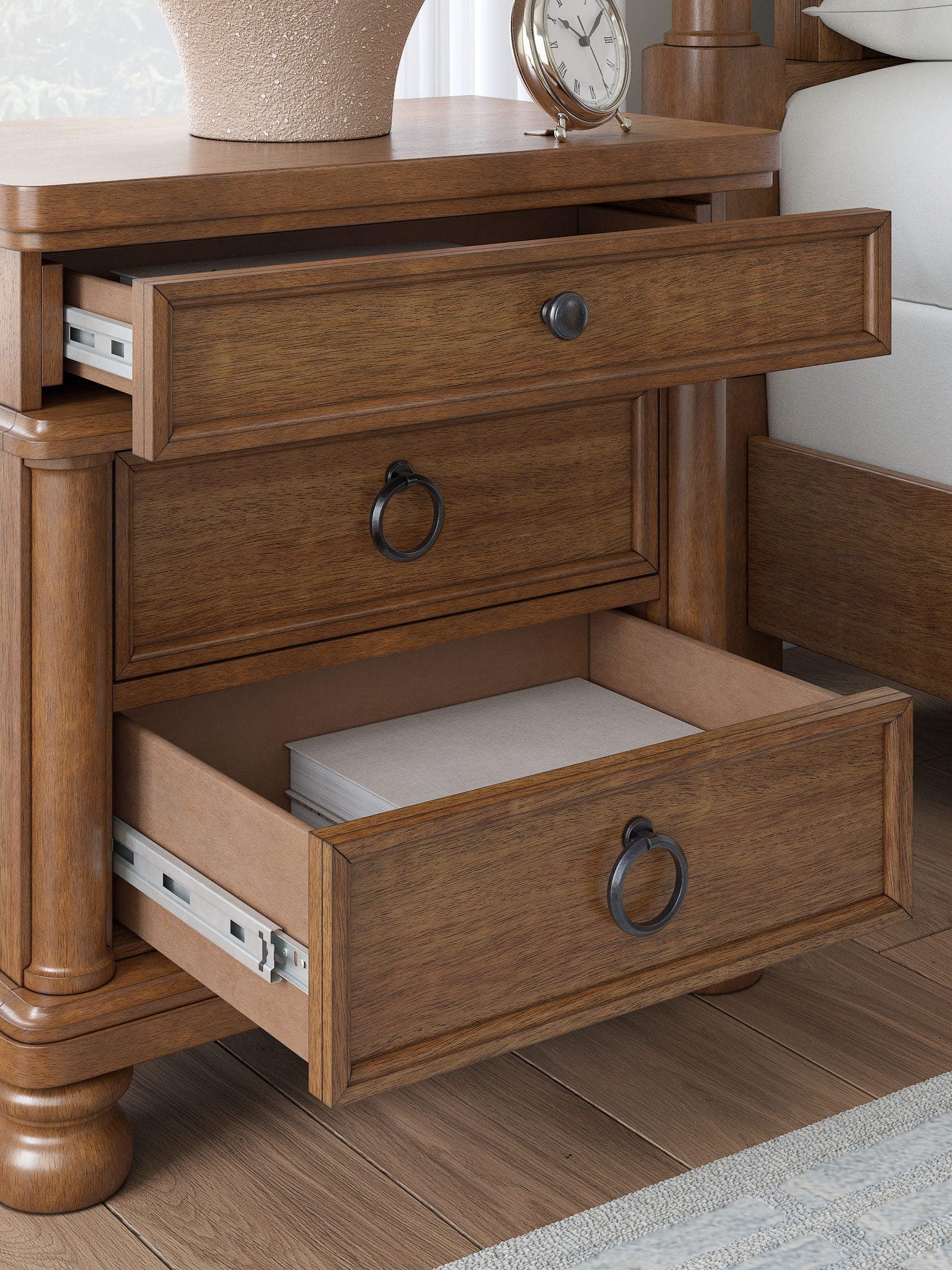 Rowlenstown - Three Drawer Night Stand - Hornell Furniture Outlet