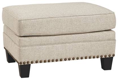 Claredon - Linen - Ottoman - Hornell Furniture Outlet
