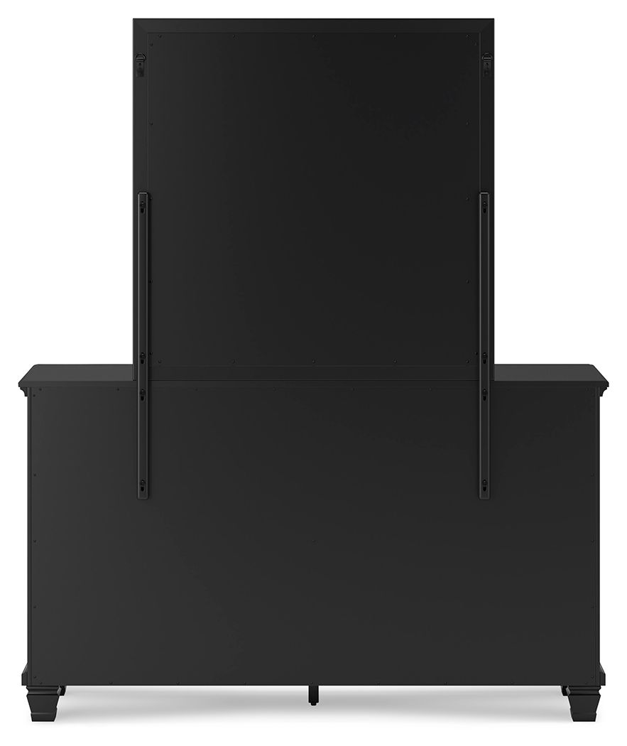 Lanolee - Black - Dresser And Mirror - Hornell Furniture Outlet
