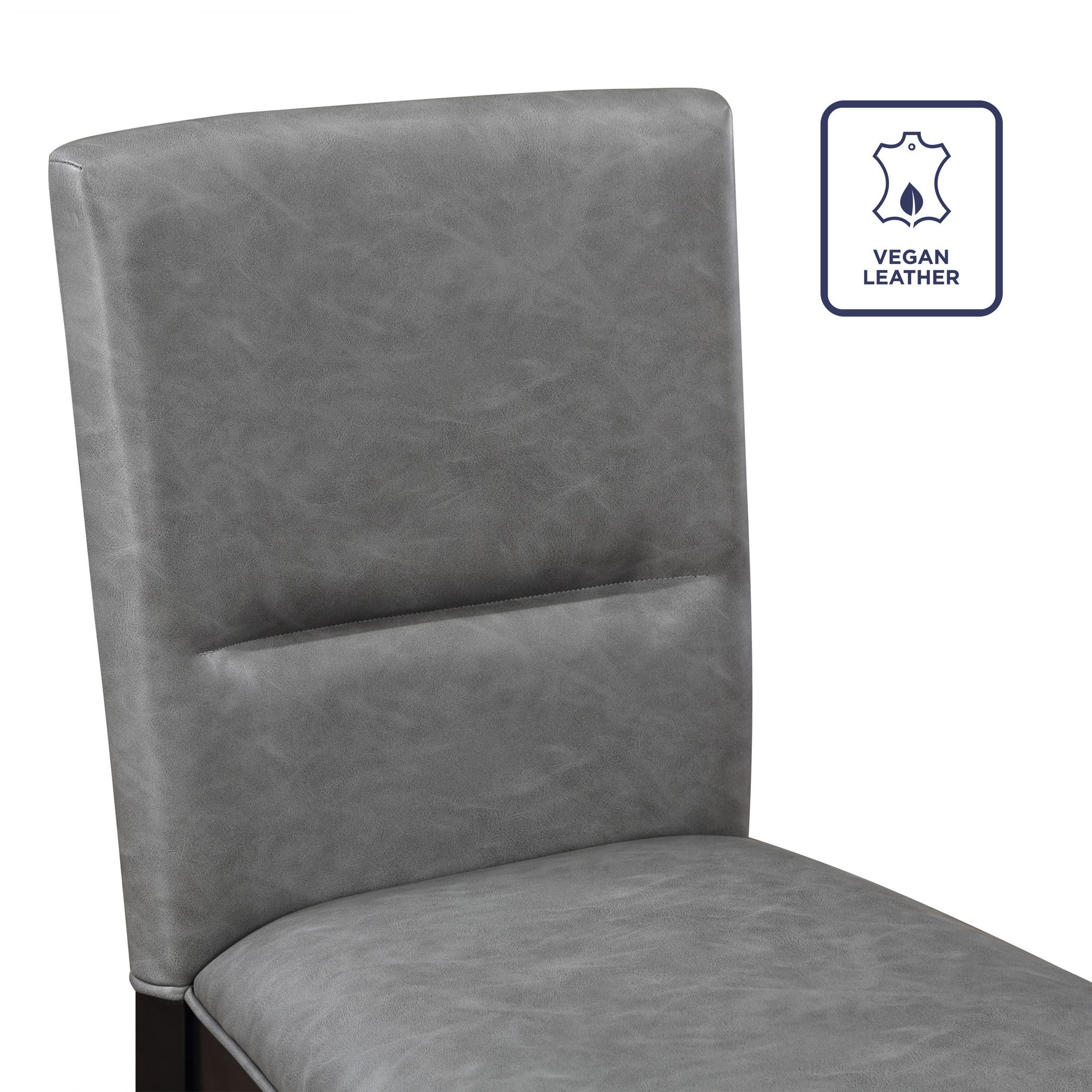 Amy - Faux Leather Side Chair (Set of 2) - Gray - Hornell Furniture Outlet