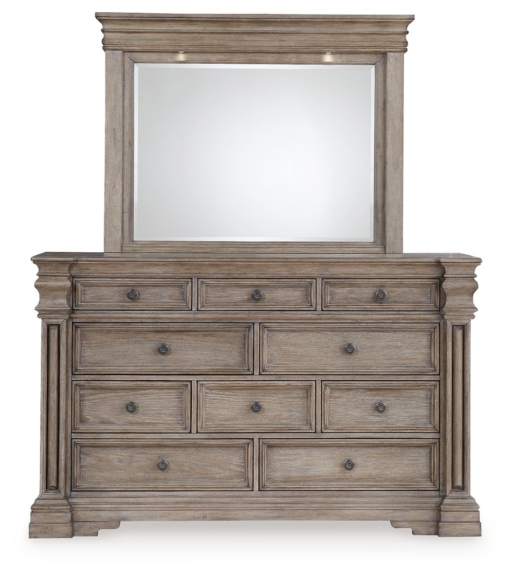 Blairhurst - Light Grayish Brown - Dresser And Mirror - Hornell Furniture Outlet