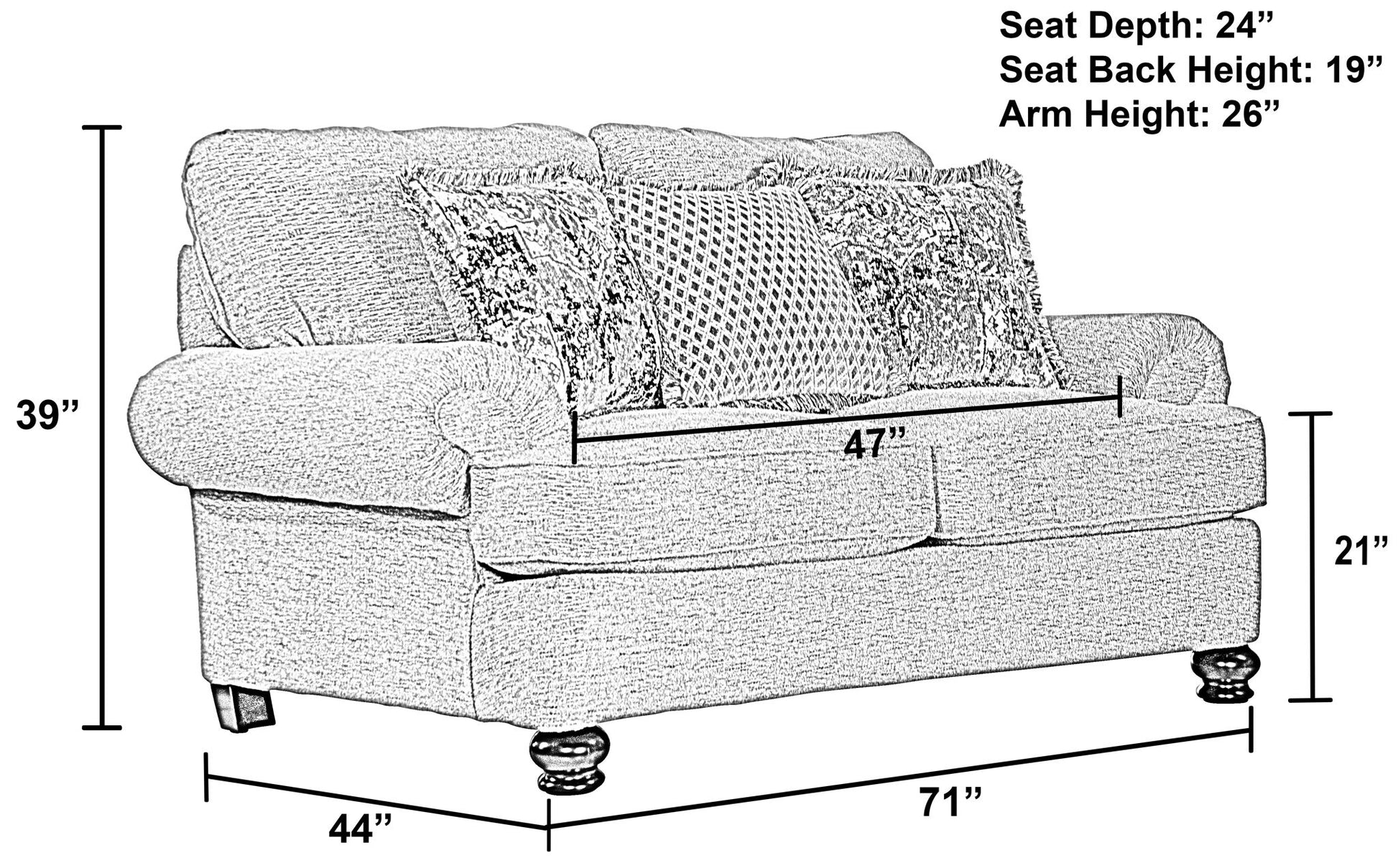 Freemont - Loveseat - Pewter - Hornell Furniture Outlet