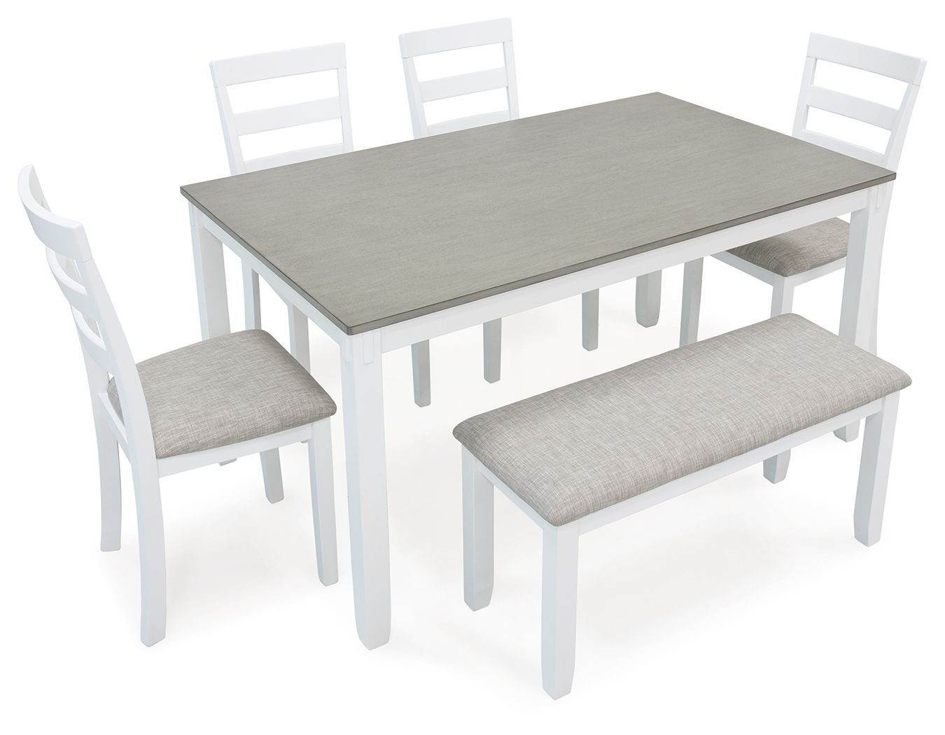 Stonehollow - White / Gray - Rectangular Drm Table Set (Set of 6) - Hornell Furniture Outlet