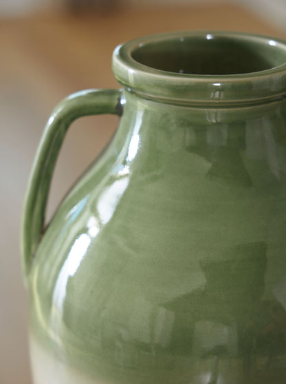 Andorbury - Vase - Green / Beige - Hornell Furniture Outlet