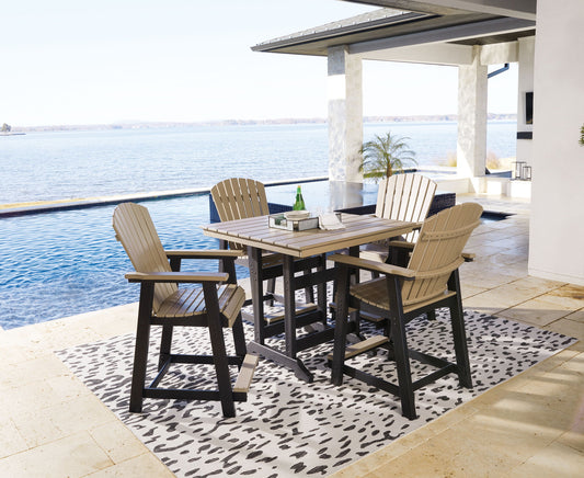 Fairen Trail - Black / Driftwood - 5 Pc. - Counter Dining Set - Hornell Furniture Outlet