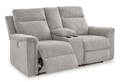 Barnsana - Dbl Power Reclining Loveseat With Console - Hornell Furniture Outlet