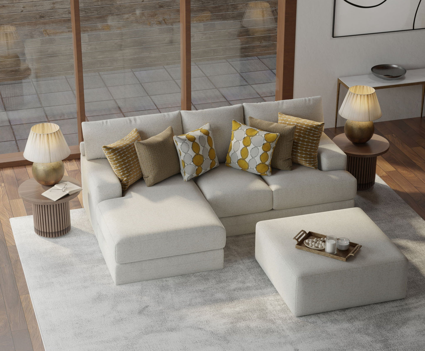 Tori - Sectional With Comfort Coil Seating, Cocktail Ottoman And Accent Pillows Included - Hornell Furniture Outlet