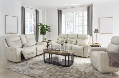 Mindanao - Coconut - 3 Pc. - Power Reclining Sofa, Power Reclining Loveseat With Console, Power Recliner - Hornell Furniture Outlet