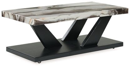 Cendill - Dark Brown / White / Black - Occasional Table Set (Set of 3) - Hornell Furniture Outlet