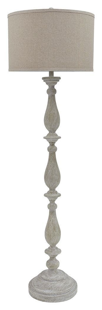 Bernadate - Whitewash - Poly Floor Lamp - Hornell Furniture Outlet