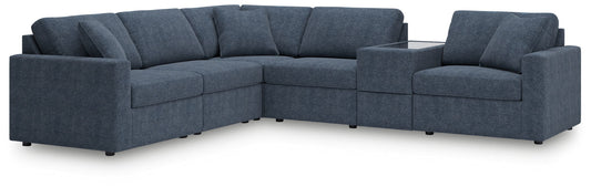 Modmax - Ink - 6 - Piece Sectional With Storage Console - Fabric - Hornell Furniture Outlet