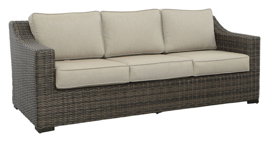 Jones - Outdoor Resin Wicker Sofa - Brown - Hornell Furniture Outlet