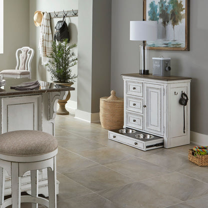 Magnolia Manor - Pet Feeder Cabinet - White - Hornell Furniture Outlet