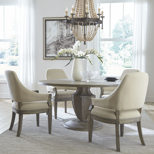 Westfield - 5 Piece Pedestal Table Set - Light Brown - Hornell Furniture Outlet