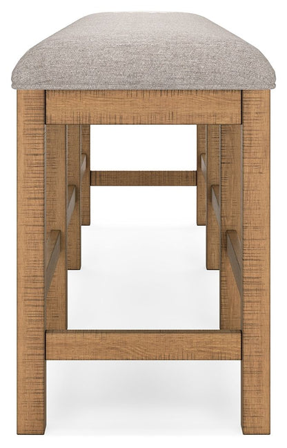 Havonplane - Brown - XL Counter Height Upholstered Dining Bench - Hornell Furniture Outlet