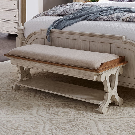 Farmhouse Reimagined - Bed Bench - White - Hornell Furniture Outlet
