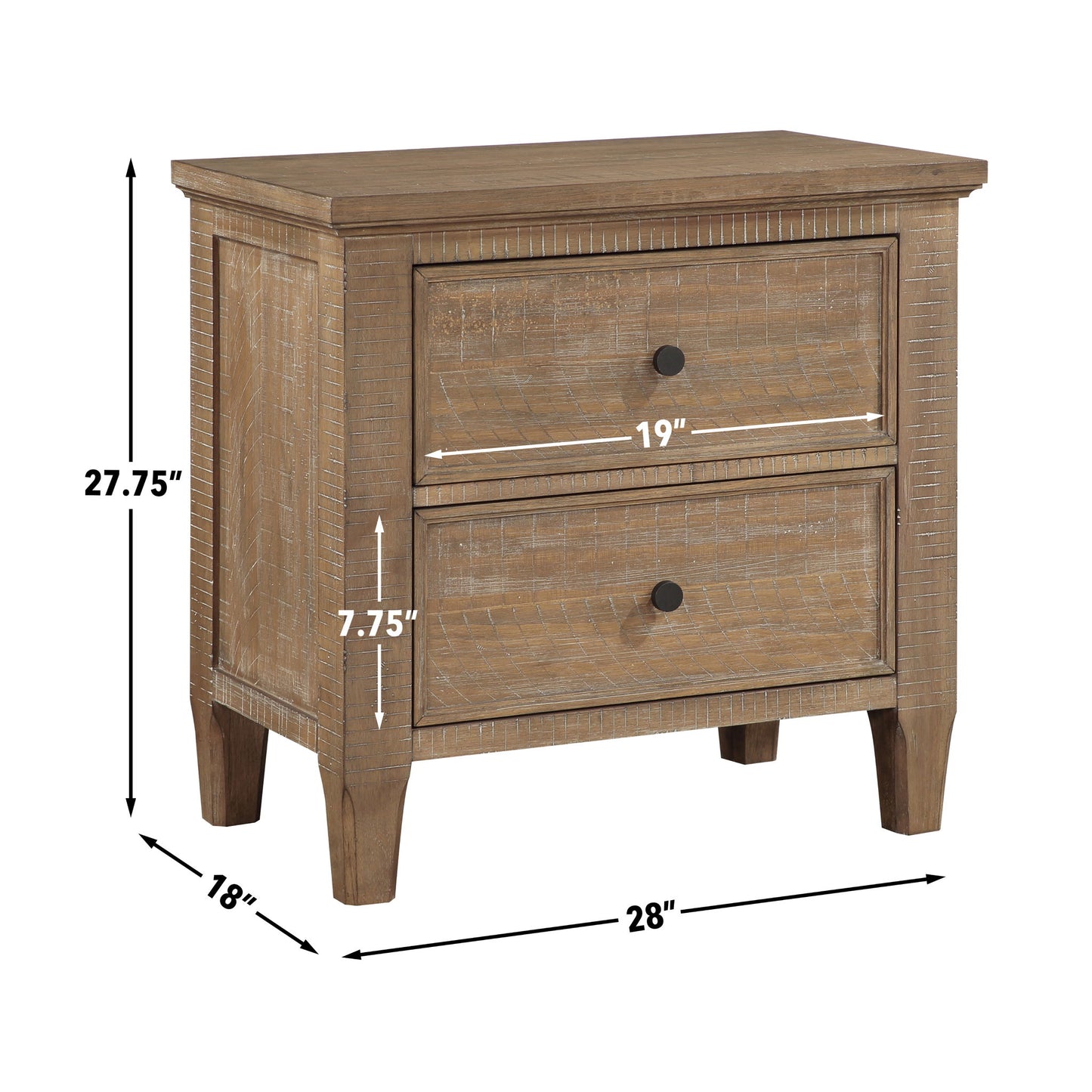 Riverdale - 2 Drawer Nightstand - Dark Brown - Hornell Furniture Outlet