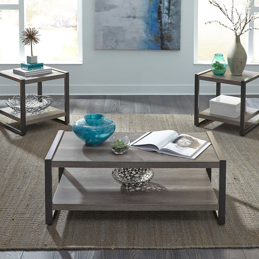 Tanners Creek - 3 Piece Table Set - Dark Gray - Hornell Furniture Outlet