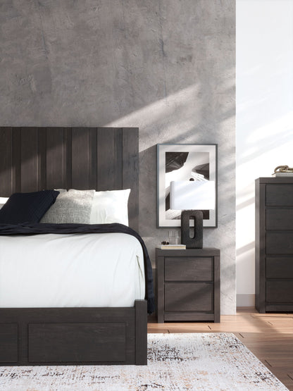 Fraluna - Charcoal - Two Drawer Night Stand - Hornell Furniture Outlet