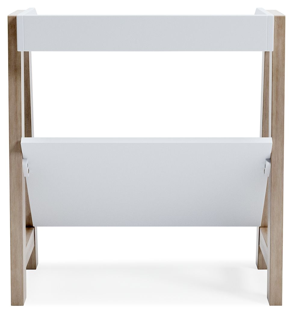 Blariden - White / Tan - Small Bookcase - Hornell Furniture Outlet