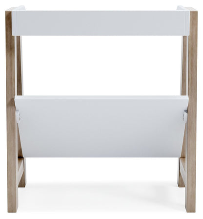 Blariden - White / Tan - Small Bookcase - Hornell Furniture Outlet
