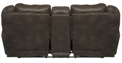 Ferrington - Power Lay Flat Reclining Console Loveseat with Power Adjustable Headrest & Lumbar - Hornell Furniture Outlet