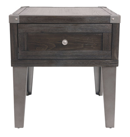 Todoe - Dark Gray - Rectangular End Table - Hornell Furniture Outlet