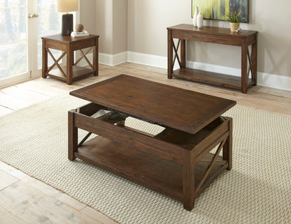 Lenka - Lift Top Cocktail Table - Brown - Hornell Furniture Outlet
