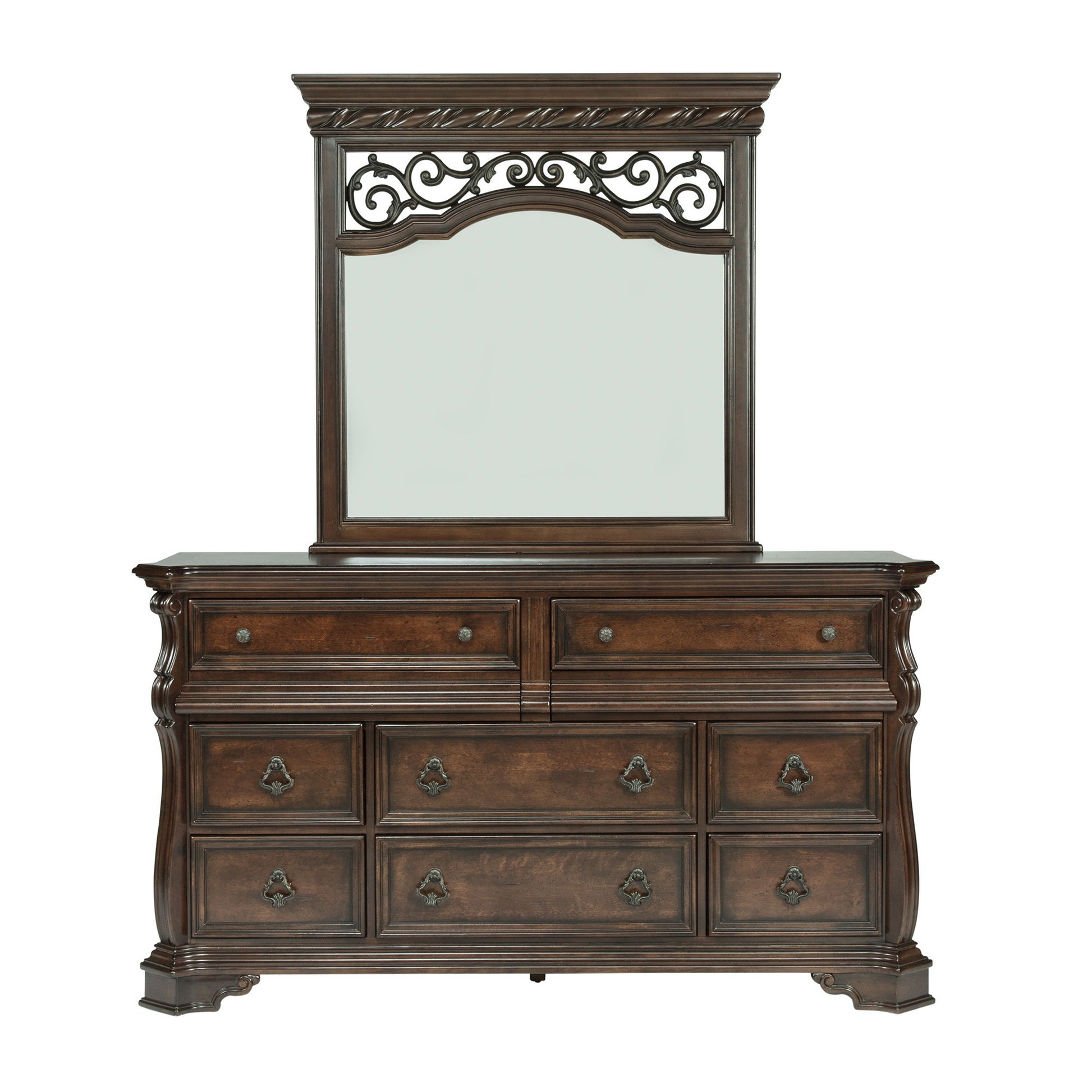 Arbor Place - 8 Drawer Double Dresser - Dark Brown - Hornell Furniture Outlet