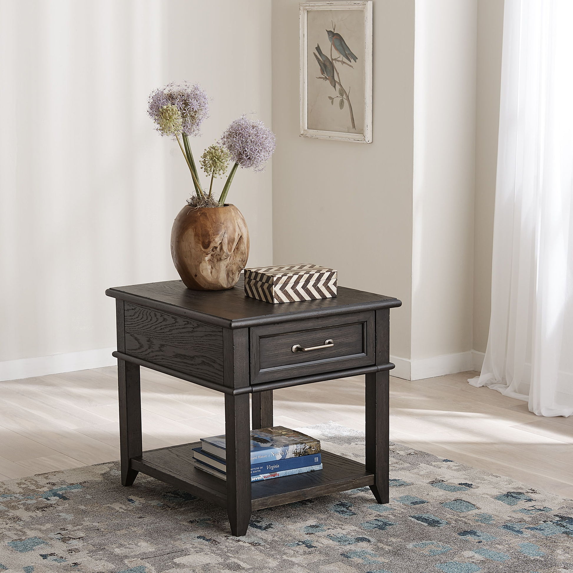 Mill Creek - Drawer End Table - Dark Brown - Hornell Furniture Outlet