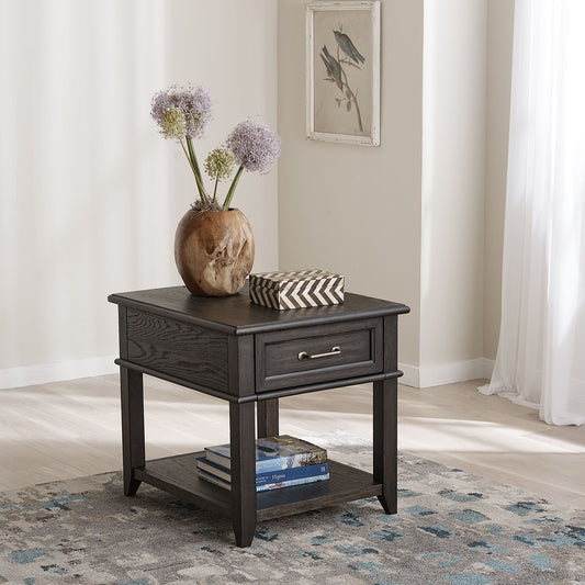 Mill Creek - Drawer End Table - Dark Brown - Hornell Furniture Outlet