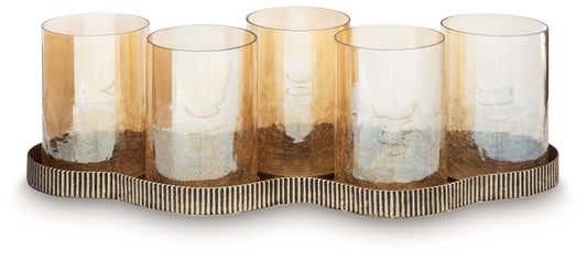 Evereton - Antique Gold Finish - Candle Holder - Hornell Furniture Outlet