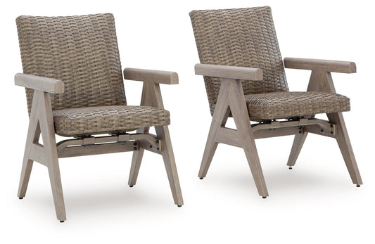 Cliff Trails - Beige - Rocking Arm Chair (Set of 2) - Hornell Furniture Outlet