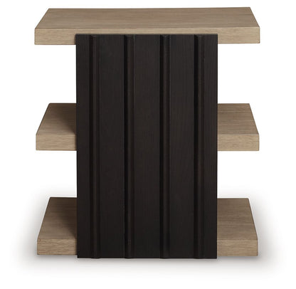 Rylandyn - Rectangular End Table - Black / Light Brown - Hornell Furniture Outlet
