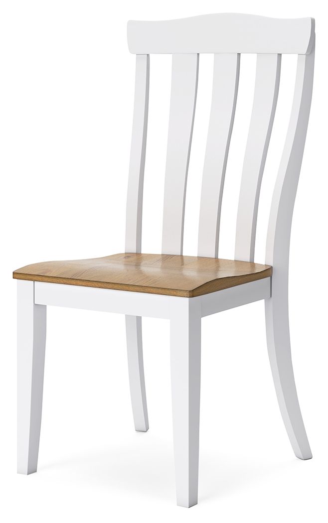 Ashbryn - White / Natural - Dining Room Side Chair (Set of 2) - Hornell Furniture Outlet