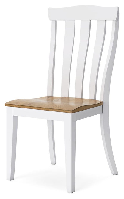 Ashbryn - White / Natural - Dining Room Side Chair (Set of 2) - Hornell Furniture Outlet