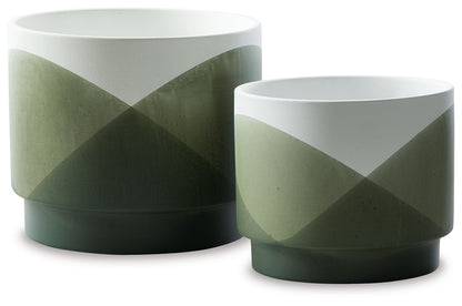 Ardenridge - Green / White - Planter Set (Set of 2) - Hornell Furniture Outlet